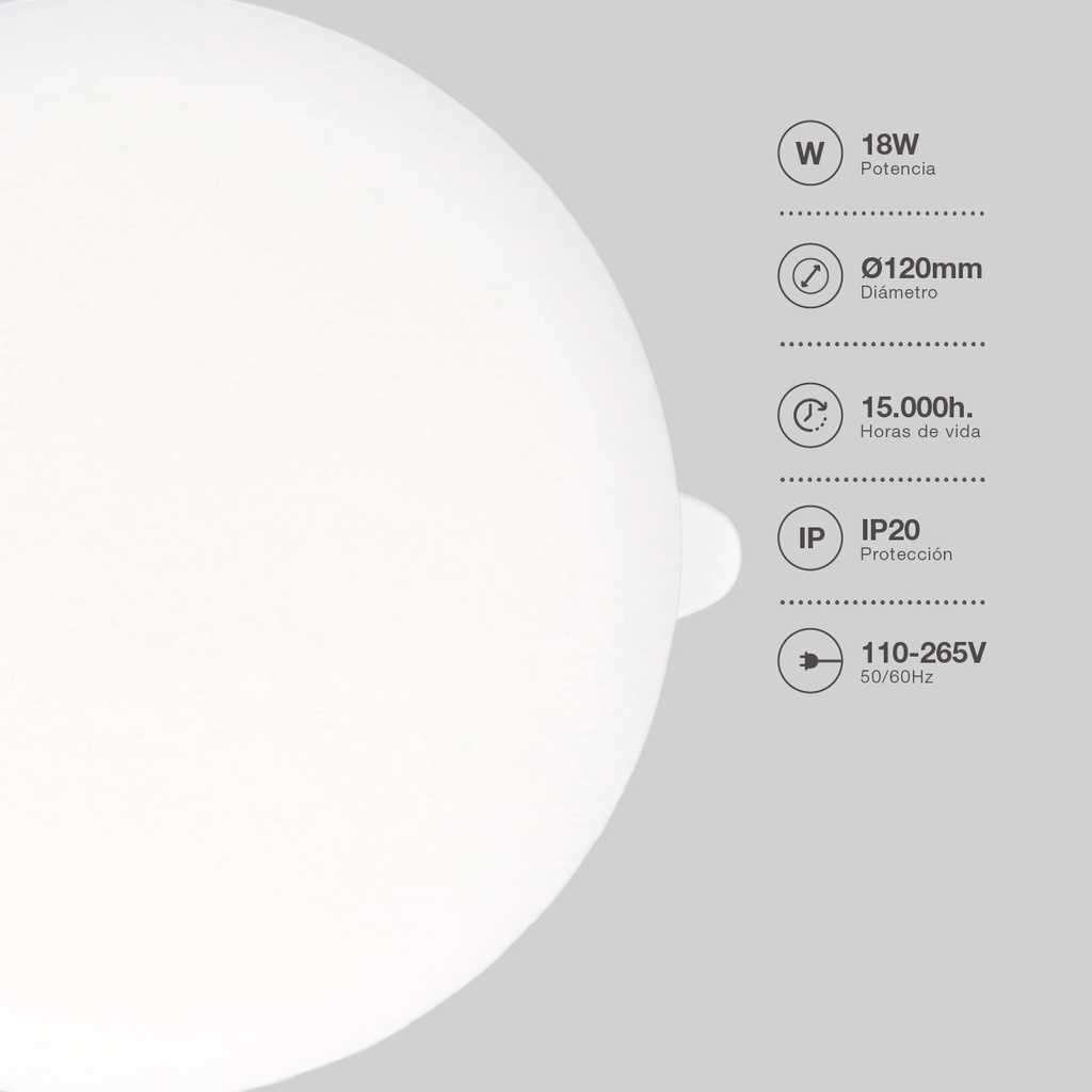 Downlight LED Larissa empotramiento regulable 18W 3000-4000-6500K
