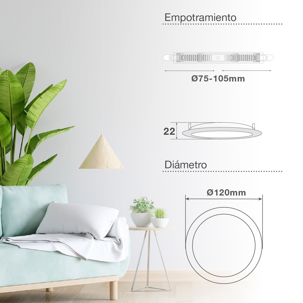 Downlight LED Larissa empotramiento regulable 18W 3000-4000-6500K