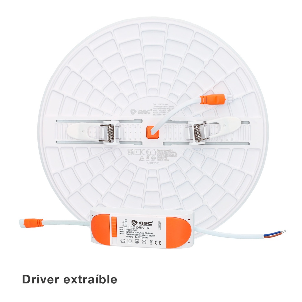 Downlight LED Larissa empotramiento regulable 36W 3000-4000-6500K