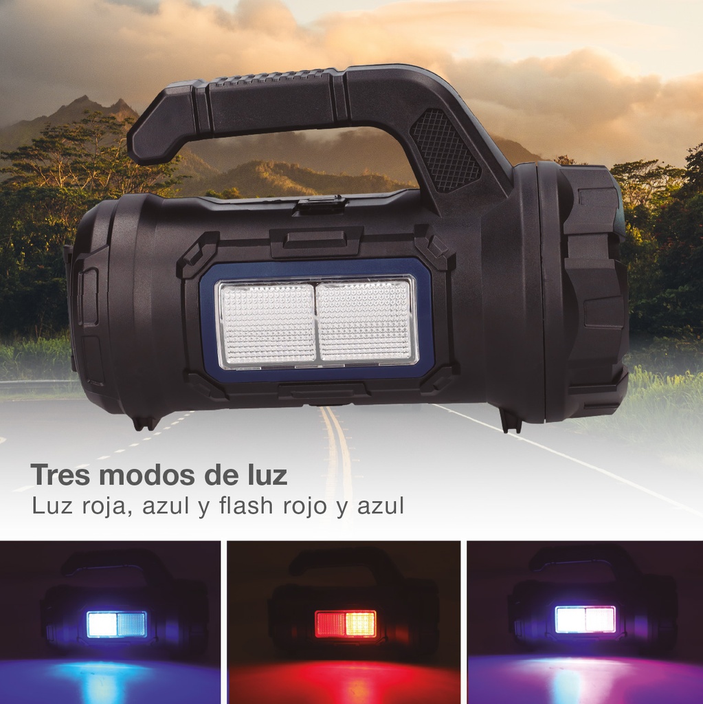 Linterna multiusos 10W con caja de herramientas recargable USB 