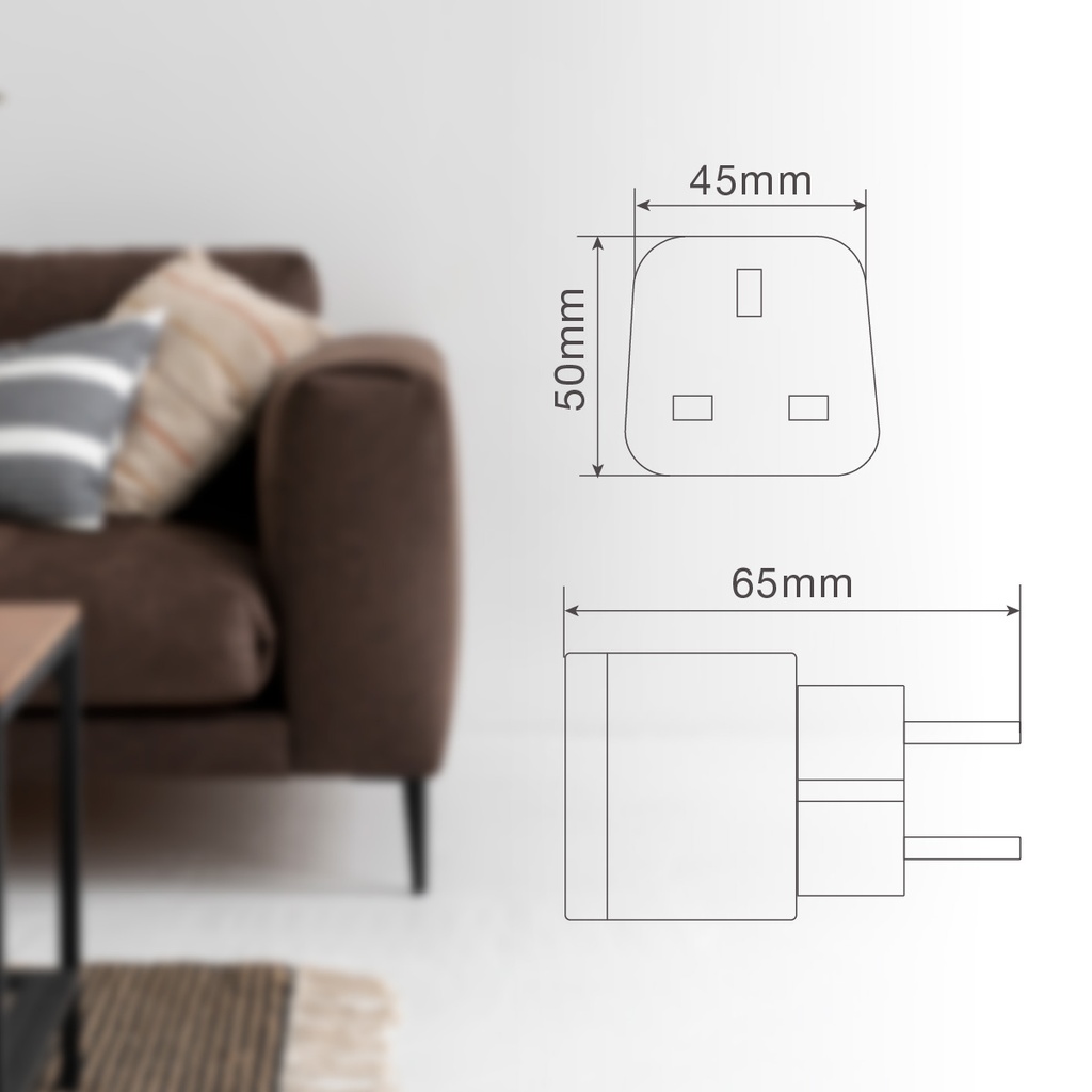 Adaptador de europeo a ingles 4.8mm