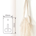 Pack 3 Perchas medianas adhesivas 26x43mm Blancas