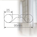 Doble rollo aislante 0,95M Negro