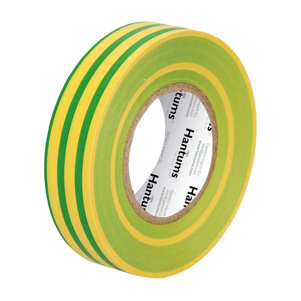 Cinta aislante eléctrica PVC 20M Amarillo y Verde - 10u retráctil