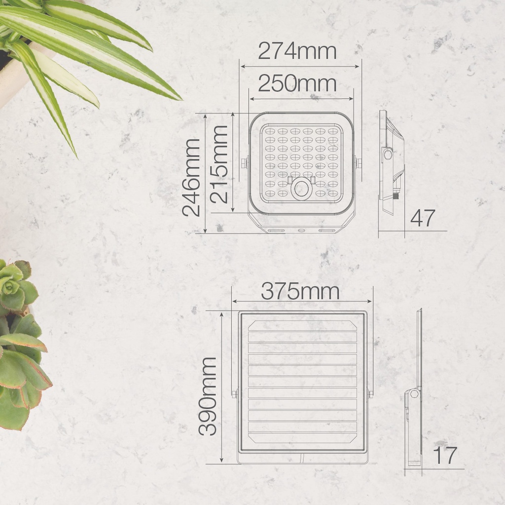 Proyector solar LED Pamol con sensor de movimiento y crepuscular 300W 6500K IP65 Negro