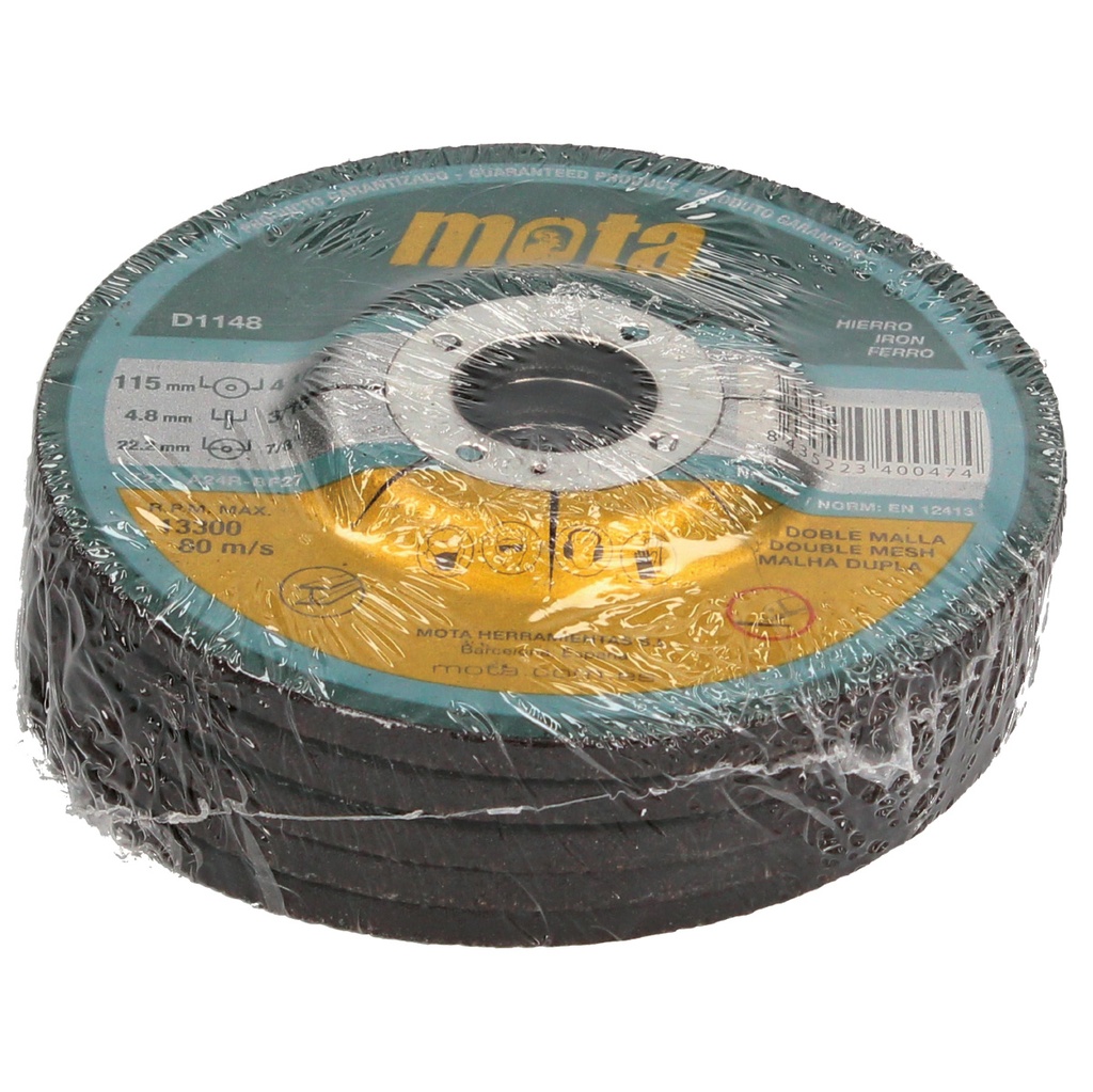 Pack 5 discos de desbaste 115x4.8x22.23mm