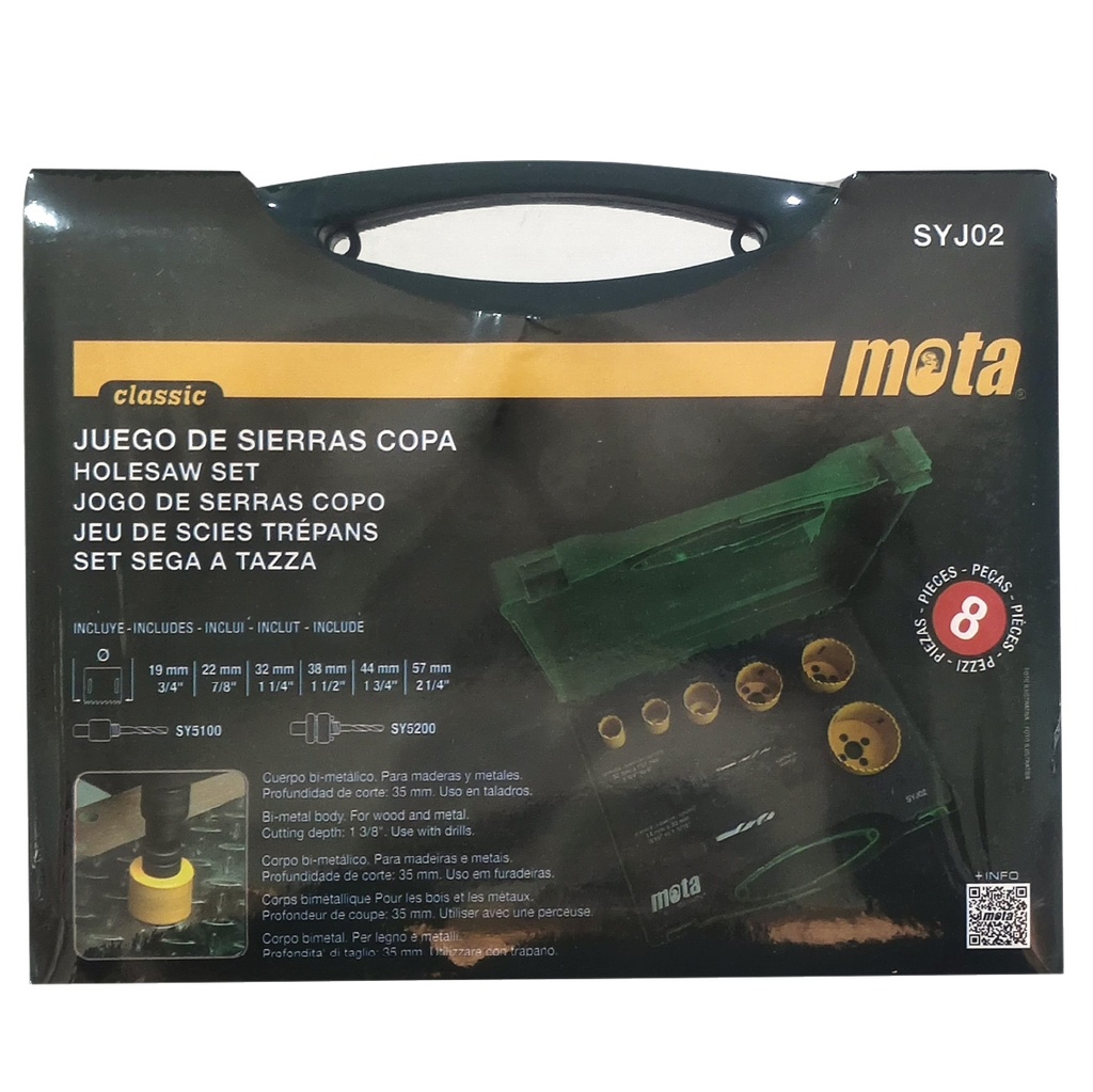 Set 6 sierras de corona 19, 22, 32, 38, 44 y 57mm