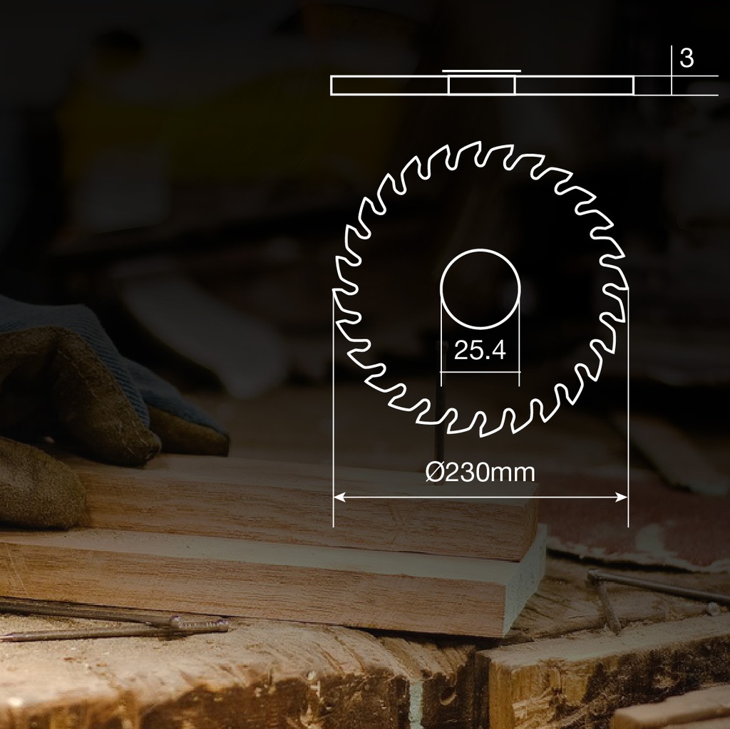 Sierra circular widia 230mm 30 dientes