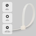 Bolsa 100u bridas 100% nylon 300x7.6mm Natural