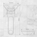 Rasqueta de plastico con cuchilla acero + 2 recambios