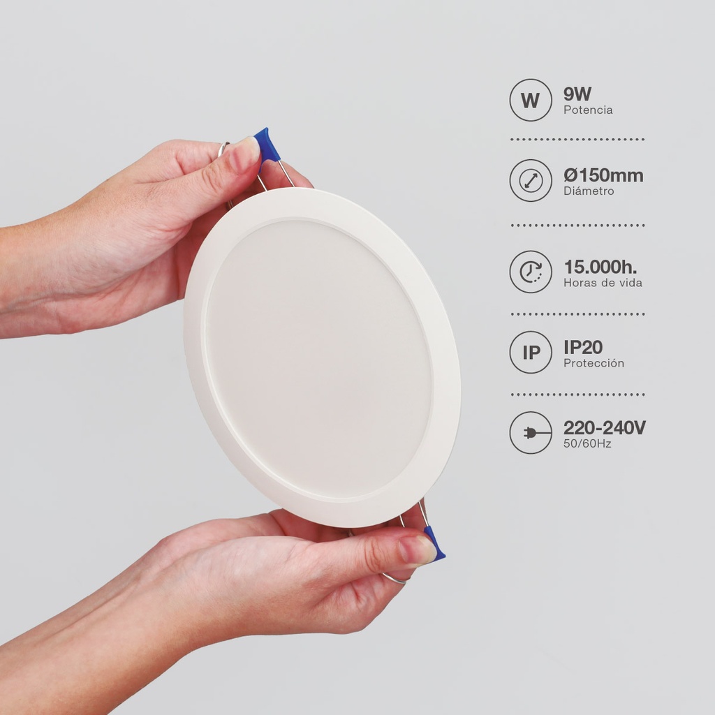 Downlight empotrable LED redondo Belur 9W 4000K Blanco