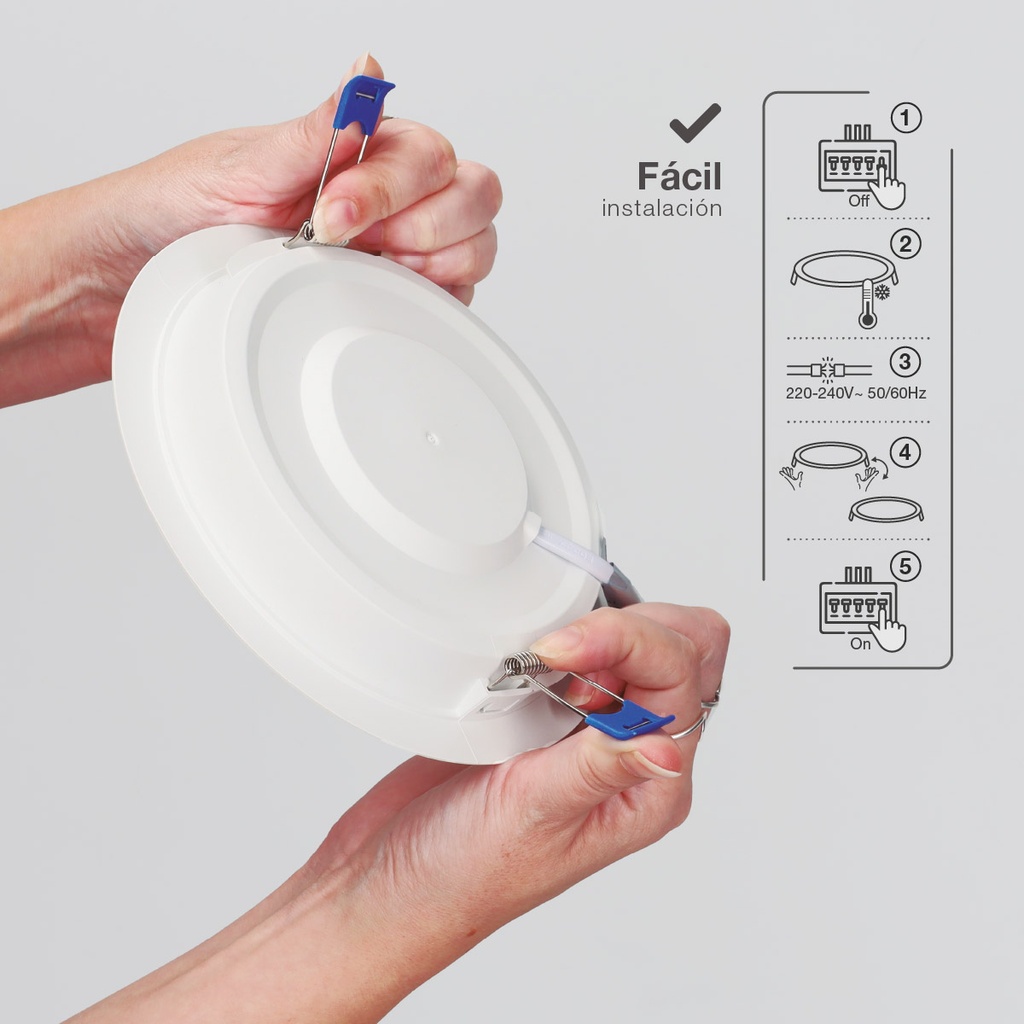 Downlight empotrable LED redondo Belur 12W 6500K Blanco