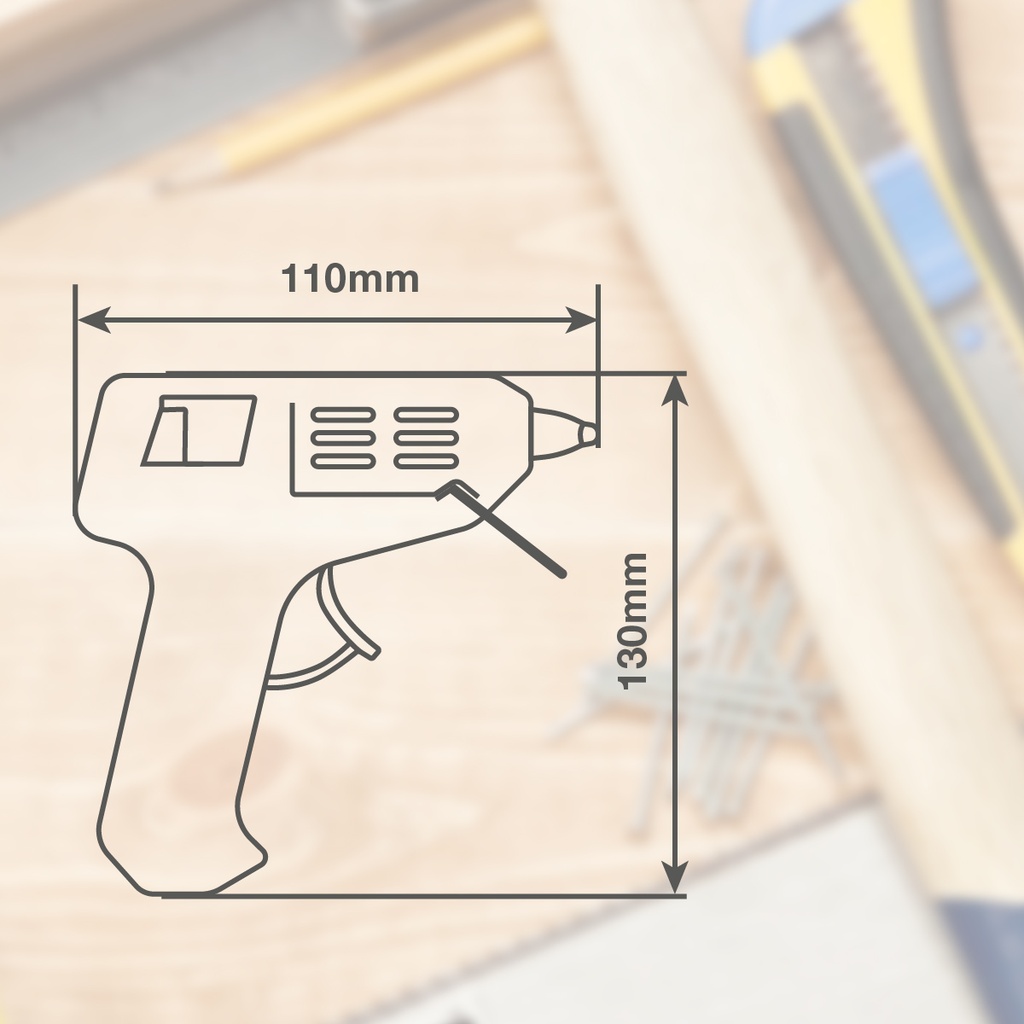 Pistola de silicona en barra  10W- Blister