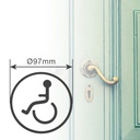 Símbolo baño adhesivo minusválido Ø97mm
