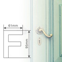 Letra puerta F acero inoxidable con adhesivo