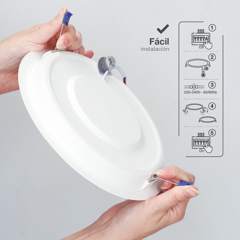 Downlight empotrable LED redondo Belur 18W 3000K Blanco