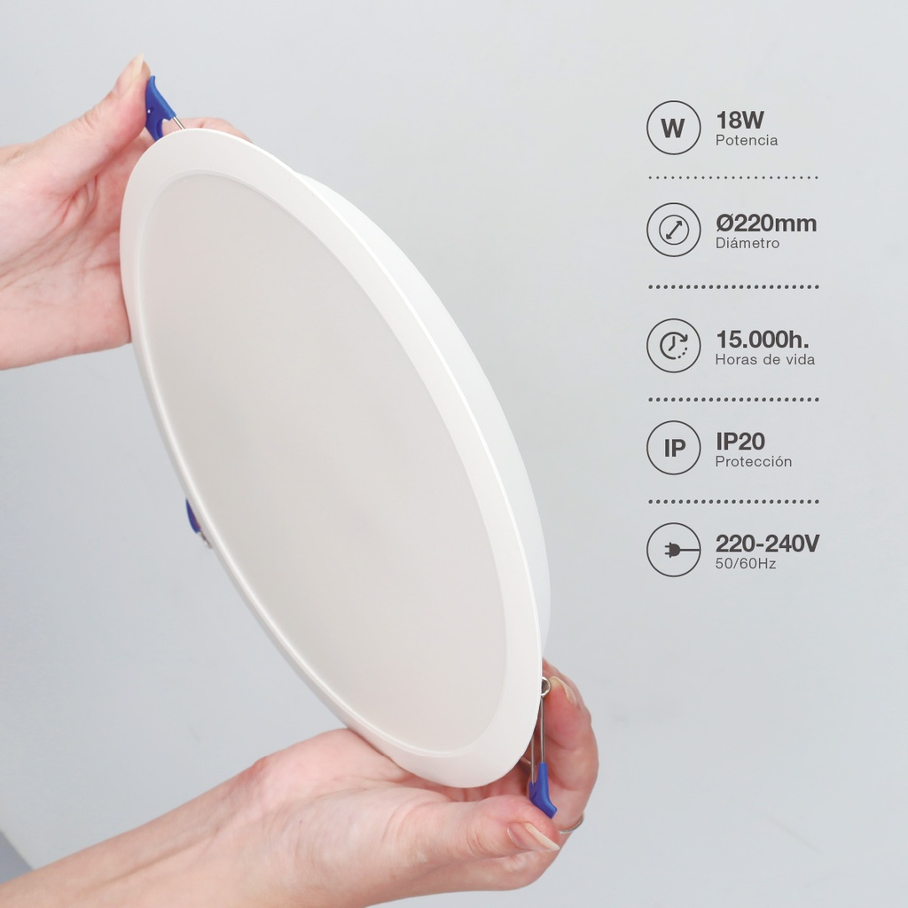 Downlight empotrable LED redondo Belur 18W 6500K Blanco