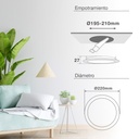 Downlight empotrable LED redondo Belur 18W 4000K Gris