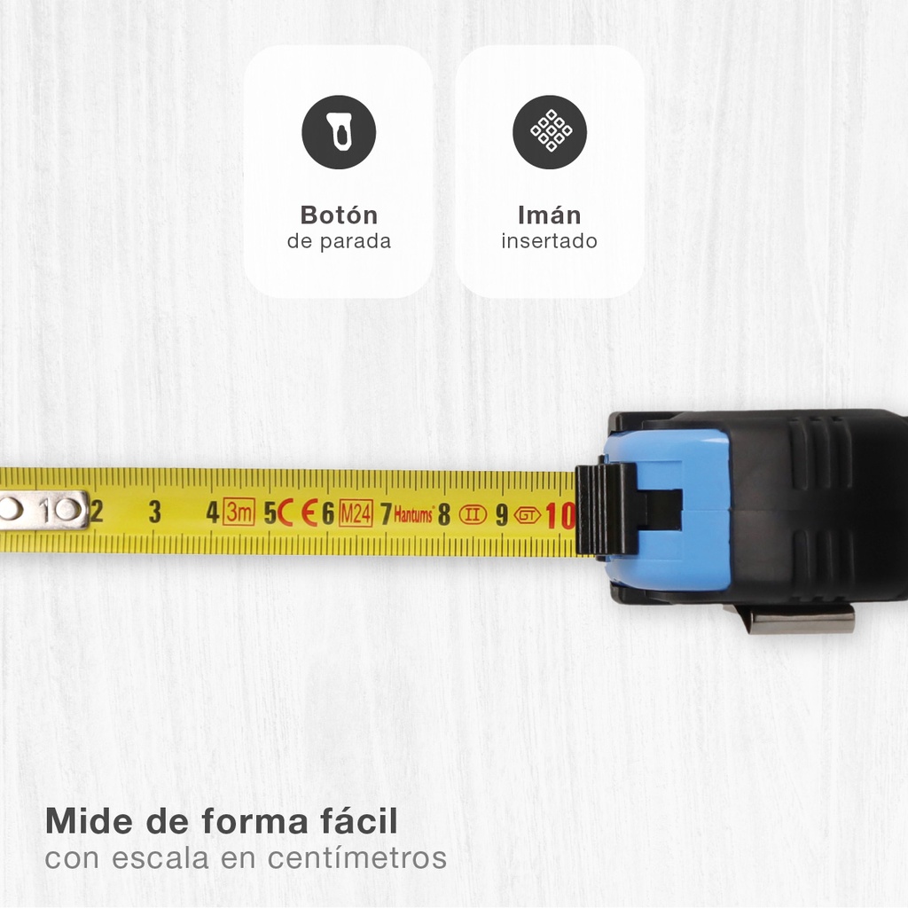 Cinta Métrica recubierta Goma con Imán - 19mm - 5M