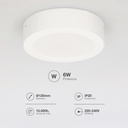Downlight superficie LED redondo Bogur 6W 4000K Blanco