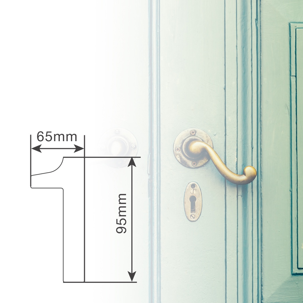 Número puerta 1 acero inoxidable con adhesivo