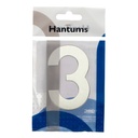 Número puerta 3 acero inoxidable con adhesivo