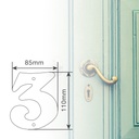 Número puerta 3 acero inoxidable con tornillo