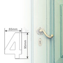Número puerta 4 acero inoxidable con adhesivo