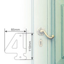 Número puerta 4 acero inoxidable con tornillo