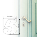 Número puerta 5 acero inoxidable con tornillo