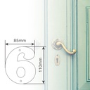 Número puerta 6 acero inoxidable con tornillo