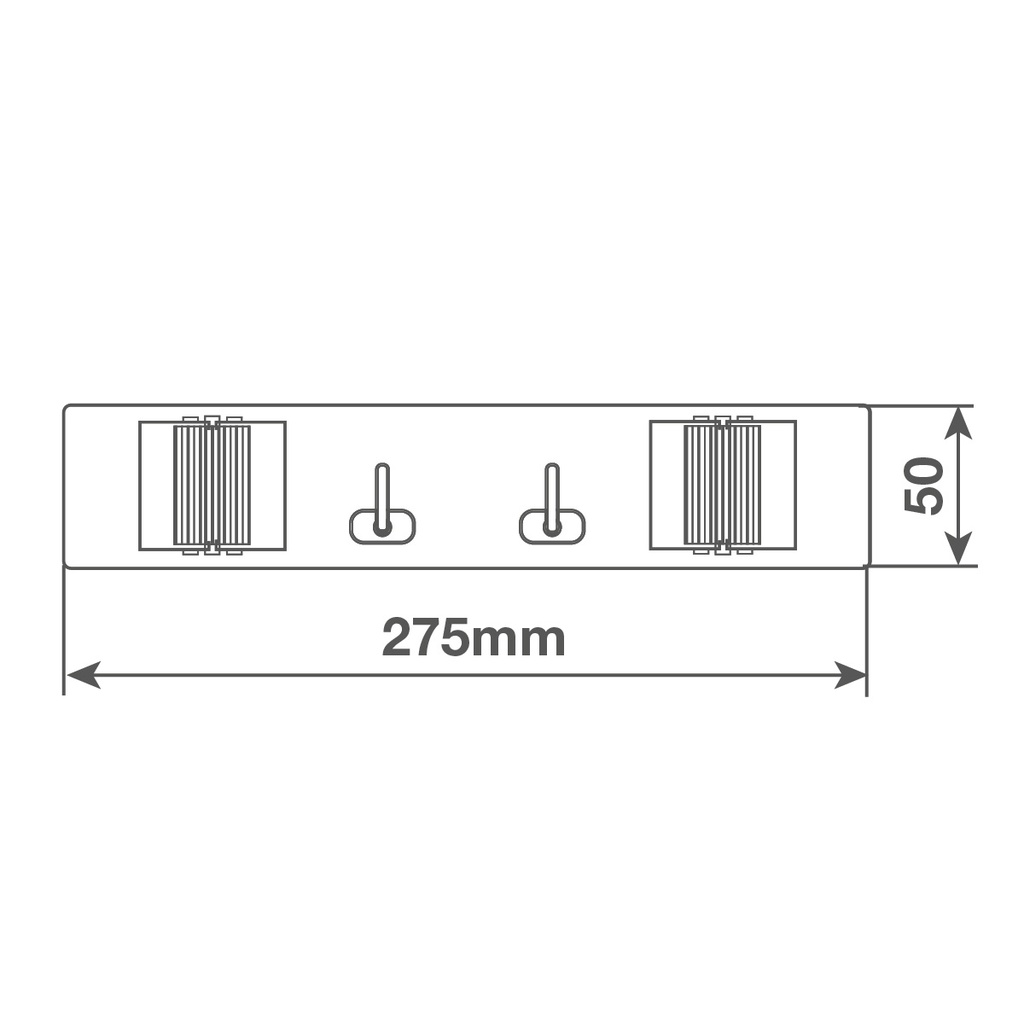 Sujetaescobas doble acero con rodillos goma - Bl.