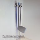 Sujetaescobas triple acero con rodillos goma - Bl.