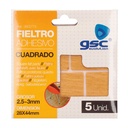 Set 5 fieltros adhesivos cuadrados 28x44mm - Marron