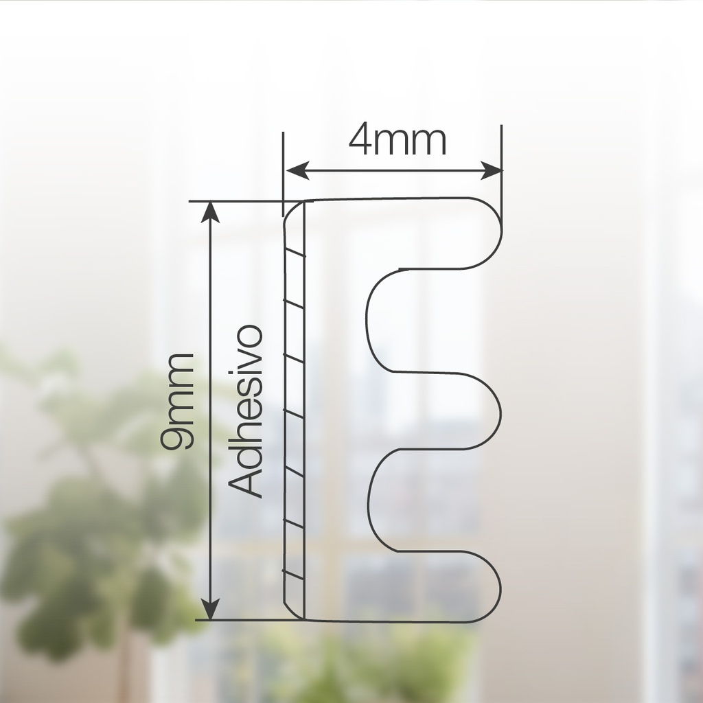 Burlete adhesivo caucho 9mm - 6M Marrón