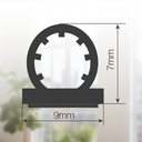 Burlete de silicona adhesivo 9mm 6M Blanco