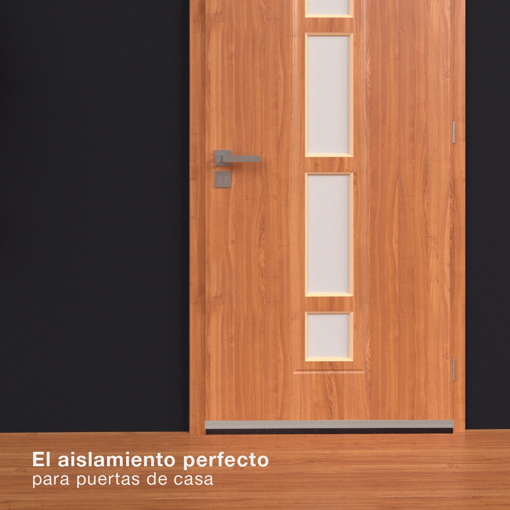 Burlete PVC con flecos adhesivo 1M Plata