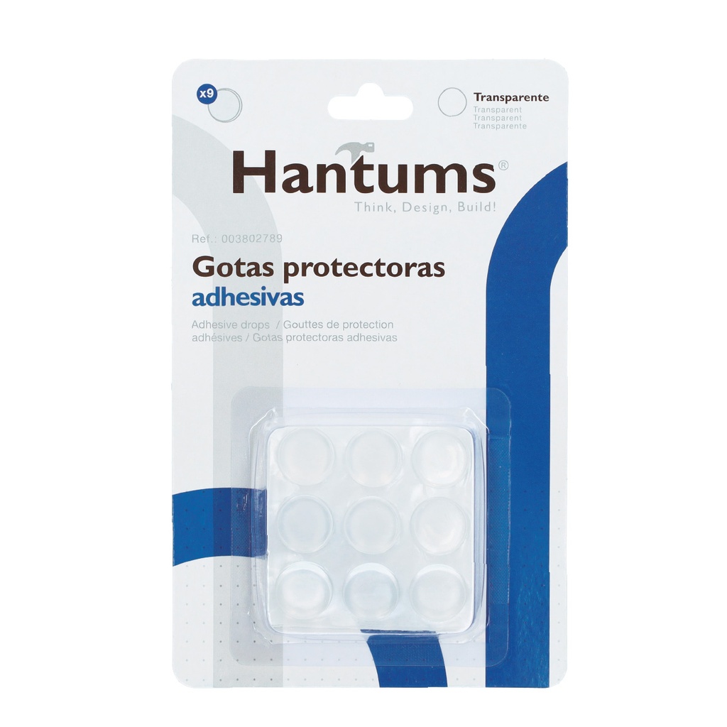Pack 9 gotas protectoras adhesivas 3mm Ø17mm
