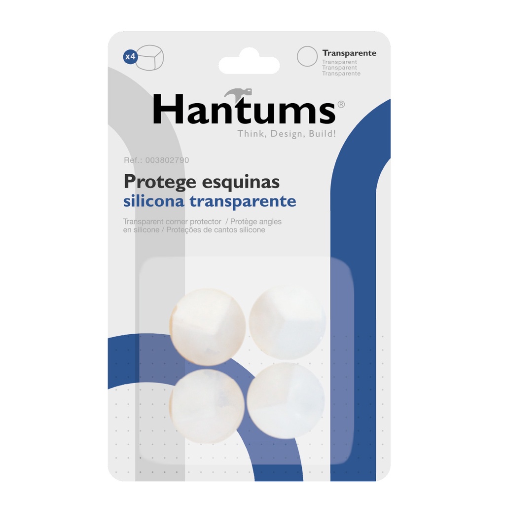 Set 4 protege-esquinas silicona transparente
