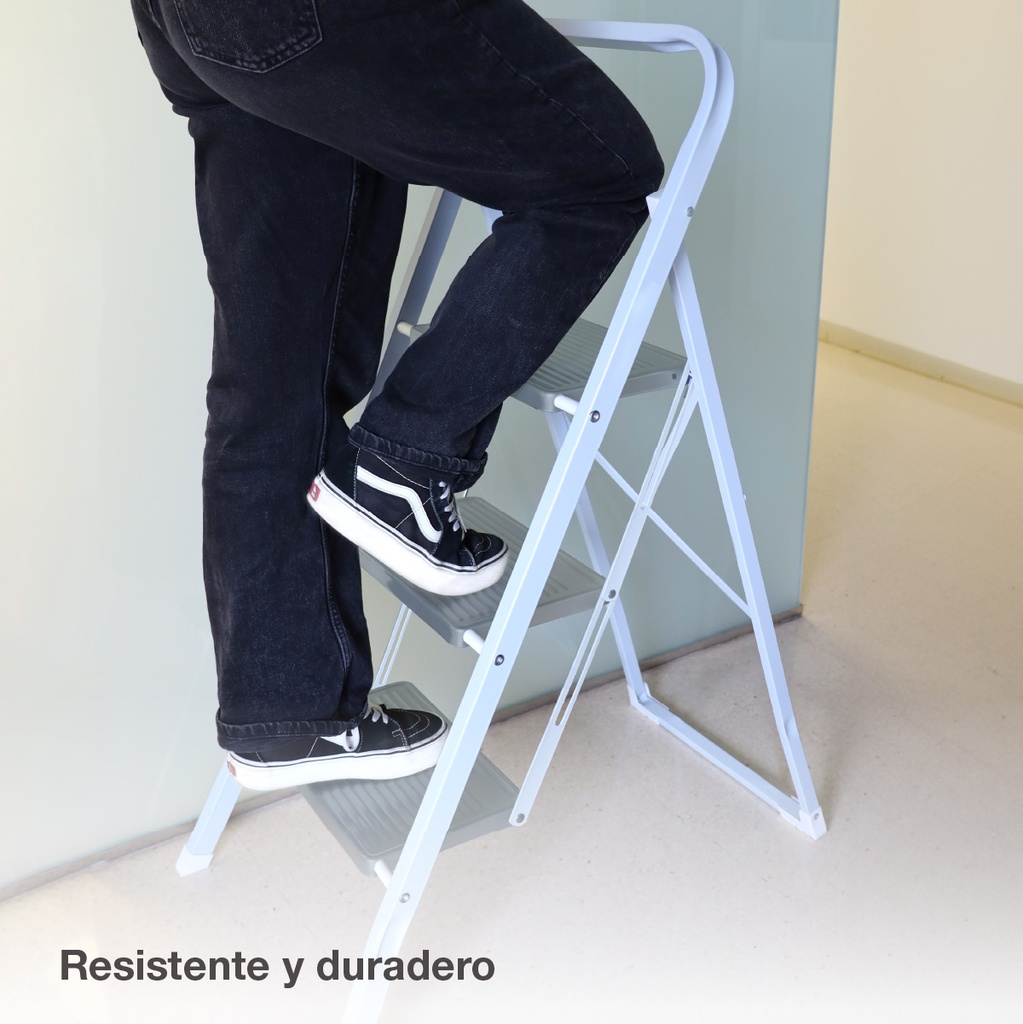 Taburete acero 3 peldaños Máx. 150KG