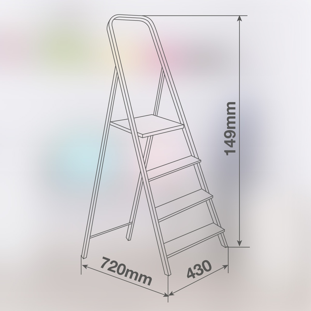 Escalera aluminio 4 peldaños Max. 150kg