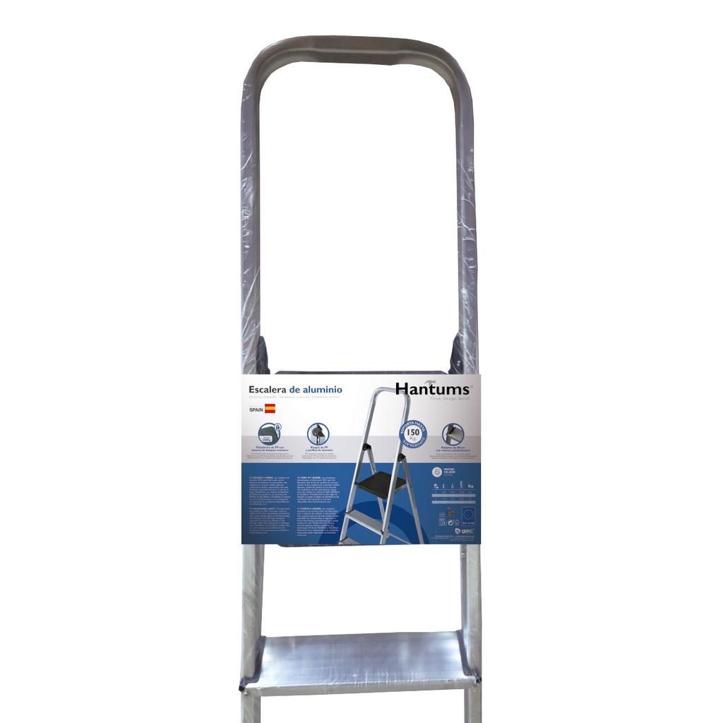 Escalera aluminio 5 peldaños Max. 150kg