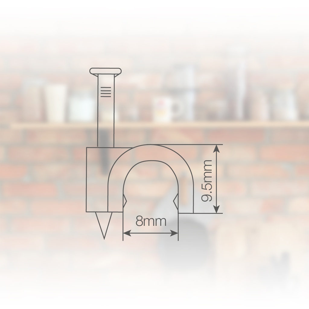 Bolsa de 100 grapillones para cable manguera redondo 8mm