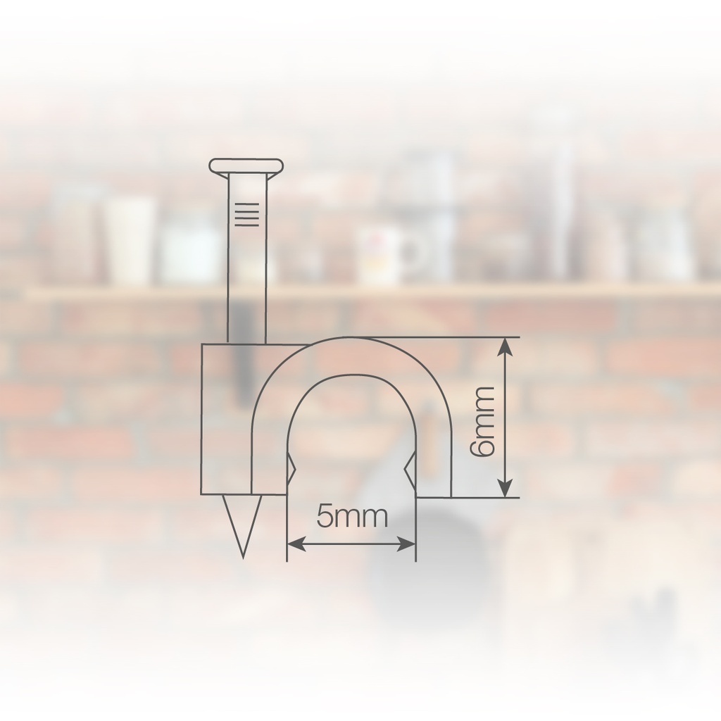 Bolsa de 100 grapillones para cable manguera redondo 5mm