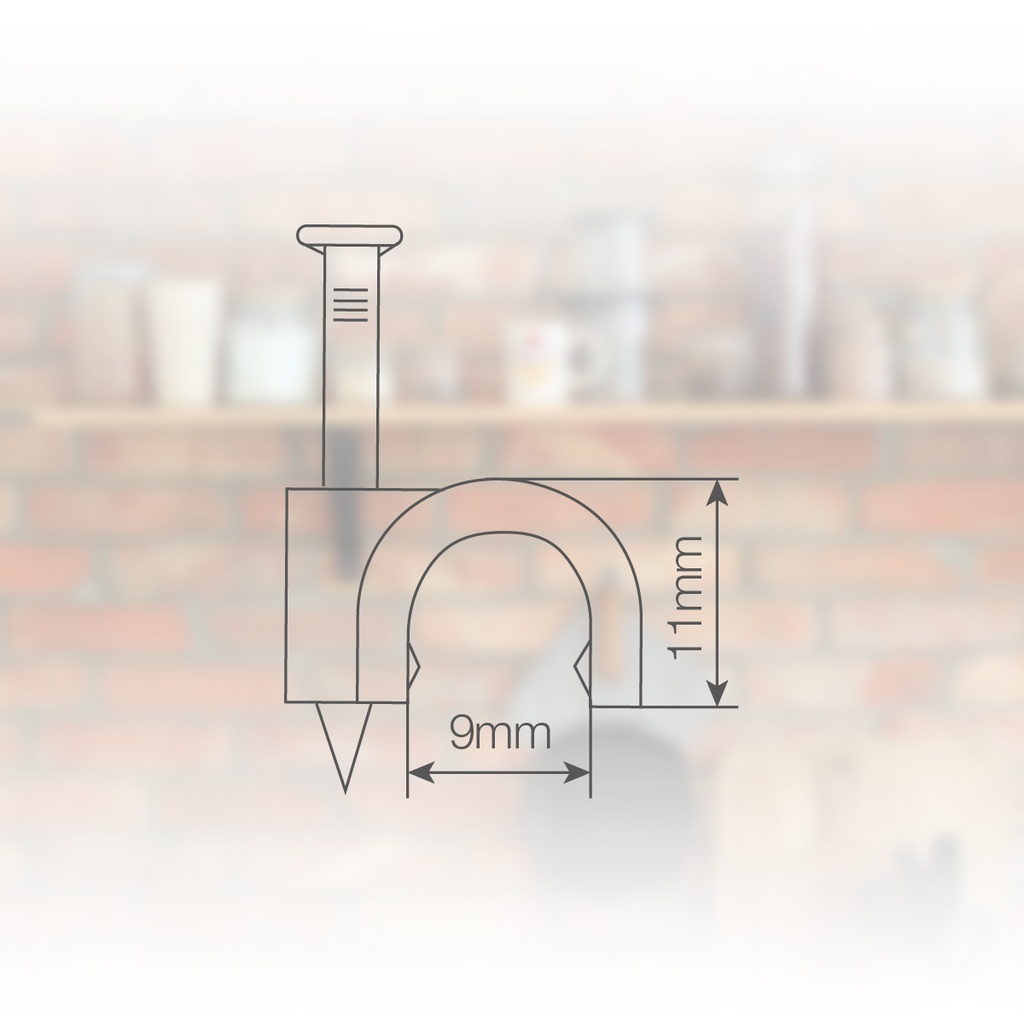 Bolsa de 100 grapillones para cable manguera redondo 9mm