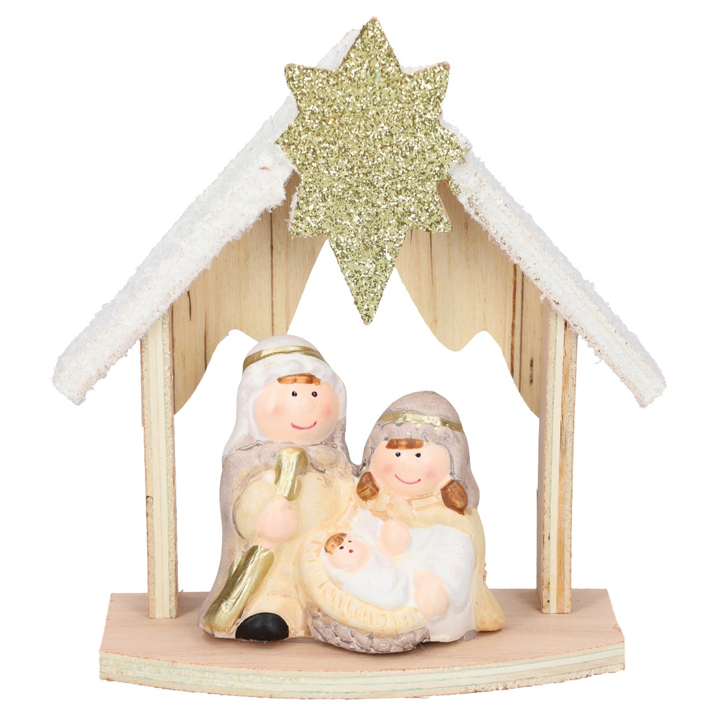 Figura decorativa nacimiento belén - 6u caja exp