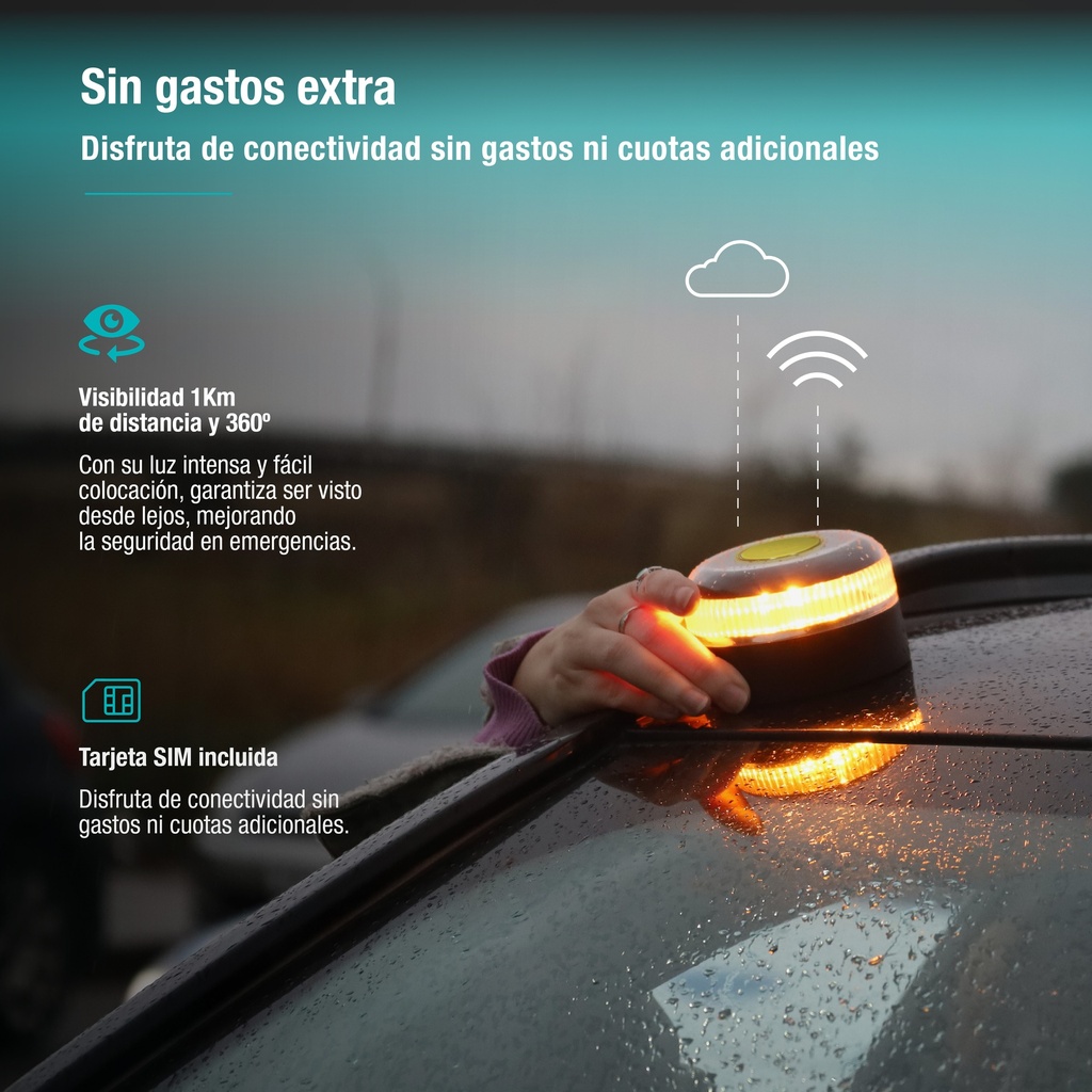 Baliza señalización de emergencia V16IoT-SoS con geolocalización