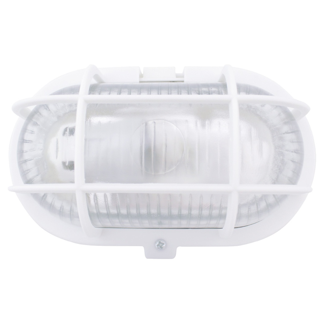 Aplique ovalado plástico, E27 60W 230V Blanco