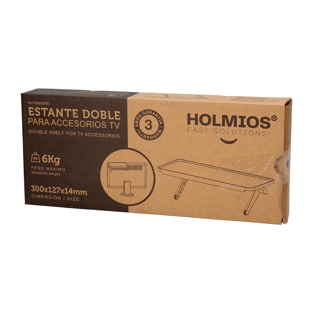 Estante doble para accesorios de TV