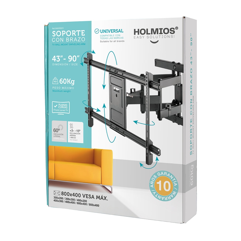 Soporte de TV con brazo 43" - 90"